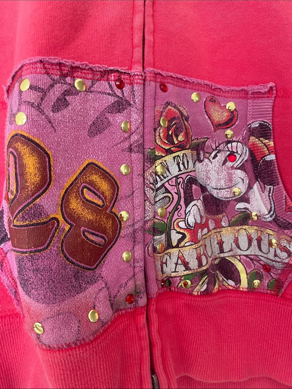 Disney Pink Fleece-Lined Zip Hoodie